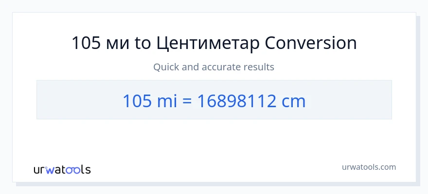 Конверзија од миље до Центиметри: 1}