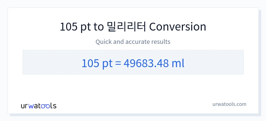 105 Pints에서 밀리리터으로의 변환