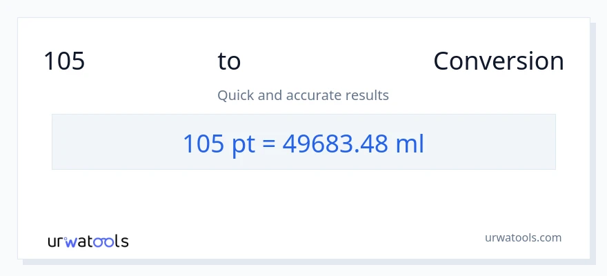 105 Pints ൽ നിന്ന് മില്ലിലിറ്റർ ലേക്ക് പരിവർത്തനം