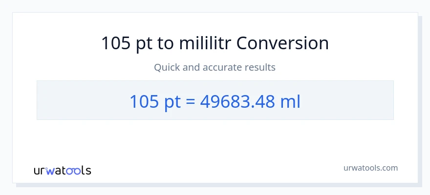 Konwersja 105 Pints do mililitry