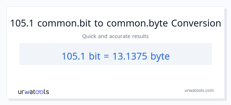التحويل من 105.1 Bits إلى Bytes