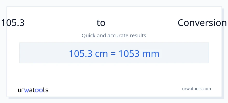 105.3 സെന്റീമീറ്ററുകൾ ൽ നിന്ന് മില്ലിമീറ്റർ ലേക്ക് പരിവർത്തനം