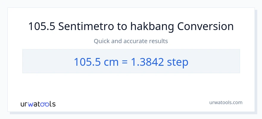 105.5 Mga Sentimetro patungong mga hakbang na conversion