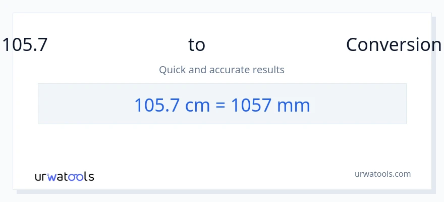 105.7 സെന്റീമീറ്ററുകൾ ൽ നിന്ന് മില്ലിമീറ്റർ ലേക്ക് പരിവർത്തനം