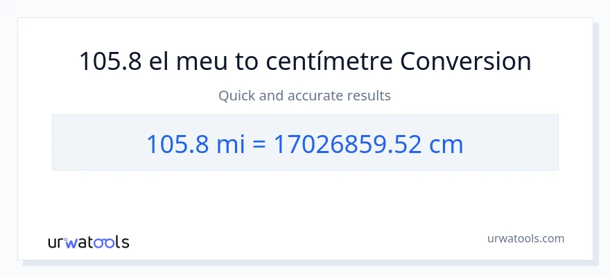 Conversió de 105.8 milles a Centímetres