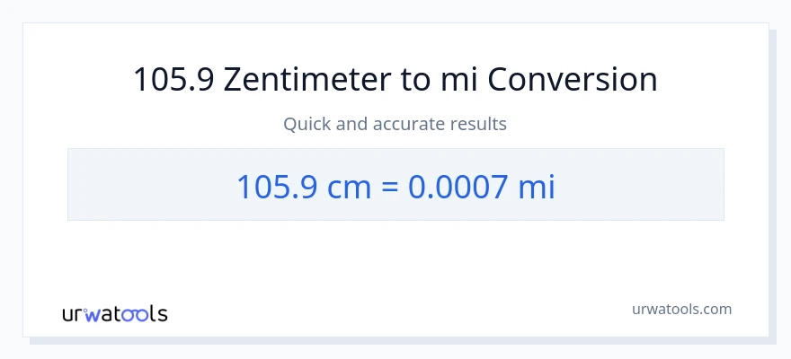 105.9 Zentimeter zu Meilen Umwandlung