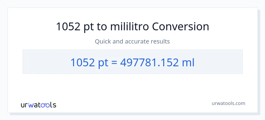 1052 Pints patungong mga mililitro na conversion