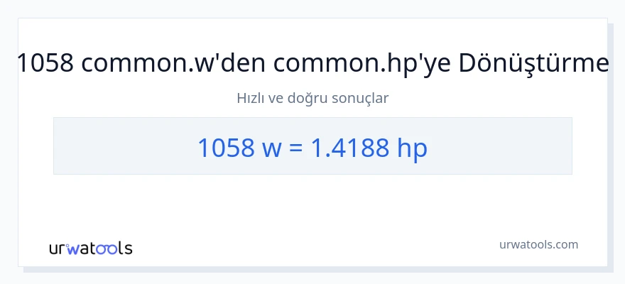 1058 watt'den beygir gücü'e dönüşüm