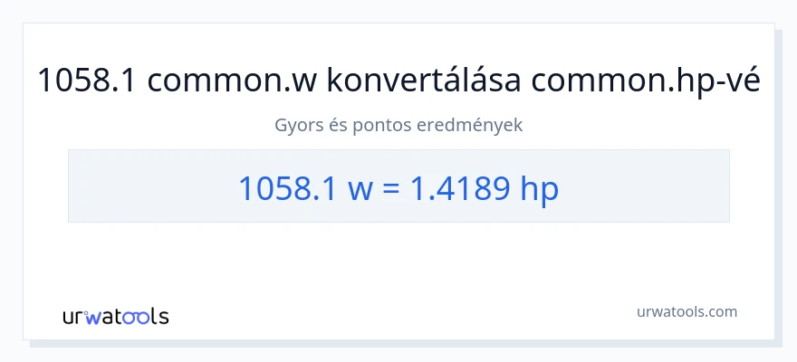 1058.1 watt - lóerő konverzió