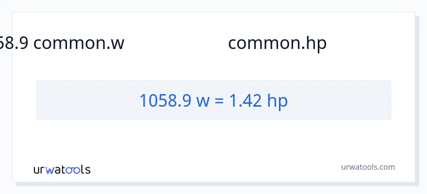 1058.9 வாட்ஸ் இலிருந்து குதிரைத்திறன் வரை மாற்றம்