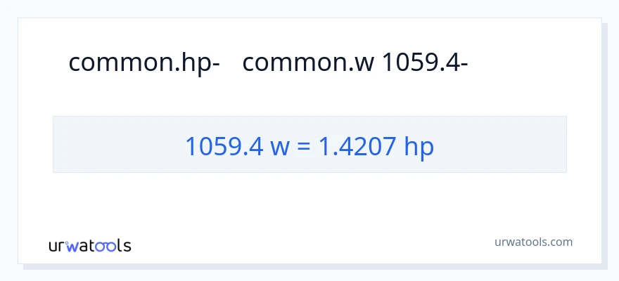 המרה של 1059.4 וואט ל- כּוֹחַ סוּס