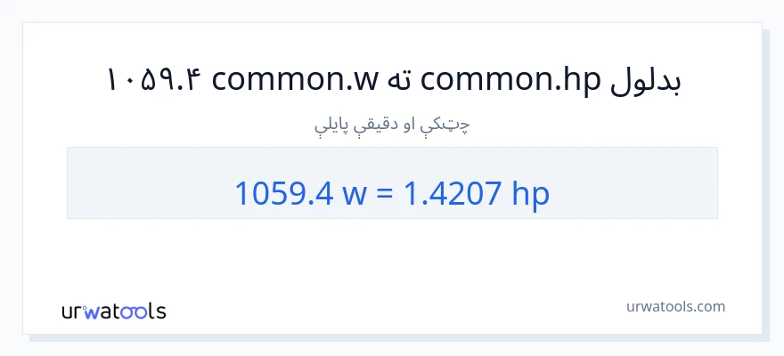 1059.4 واټونه ته هارس پاور بدلون