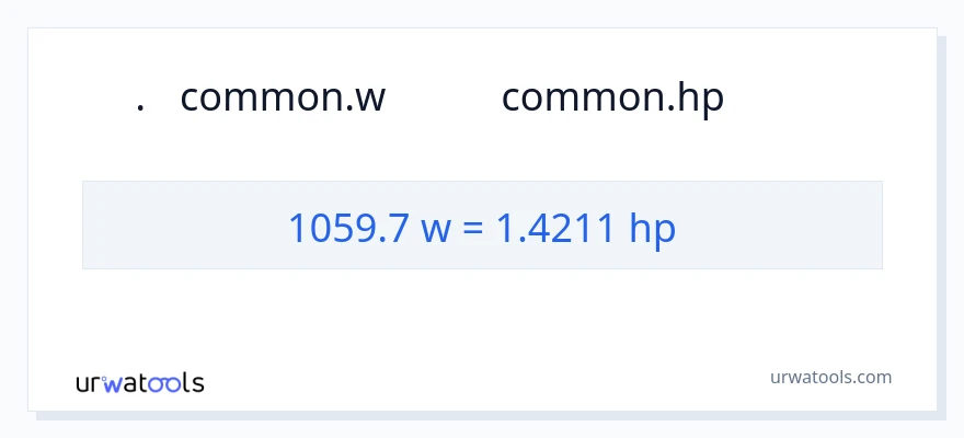 1059.7 ওয়াট থেকে অশ্বশক্তি রূপান্তর