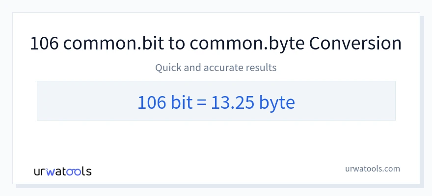 106 Bits 到 Bytes 轉換