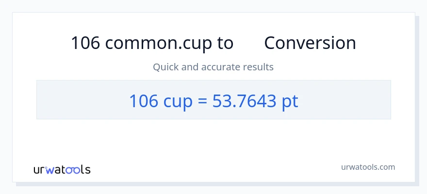 การแปลง 106 ถ้วย เป็น Pints