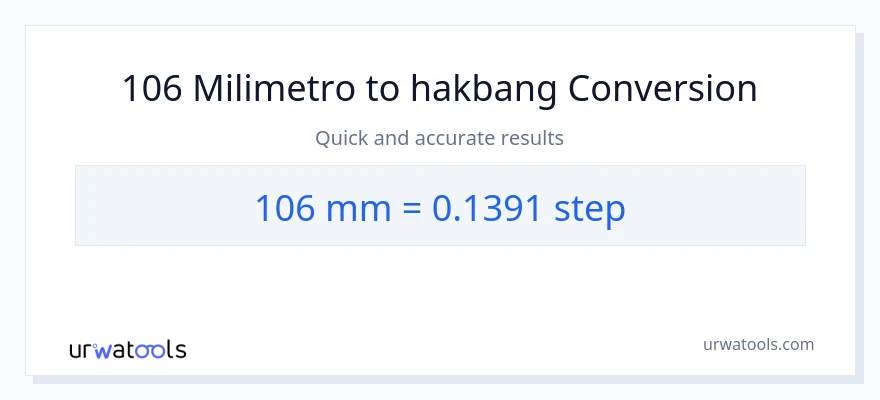106 milimetro patungong mga hakbang na conversion