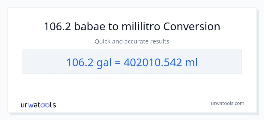 106.2 Mga galon patungong mga mililitro na conversion