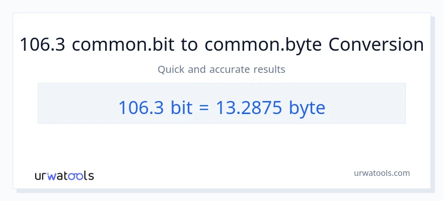 التحويل من 106.3 Bits إلى Bytes