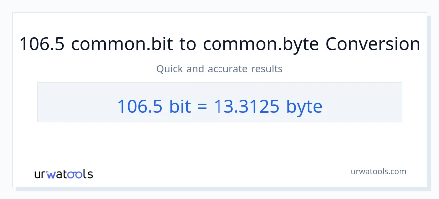 التحويل من 106.5 Bits إلى Bytes