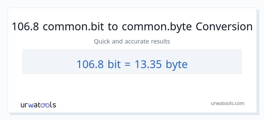 التحويل من 106.8 Bits إلى Bytes