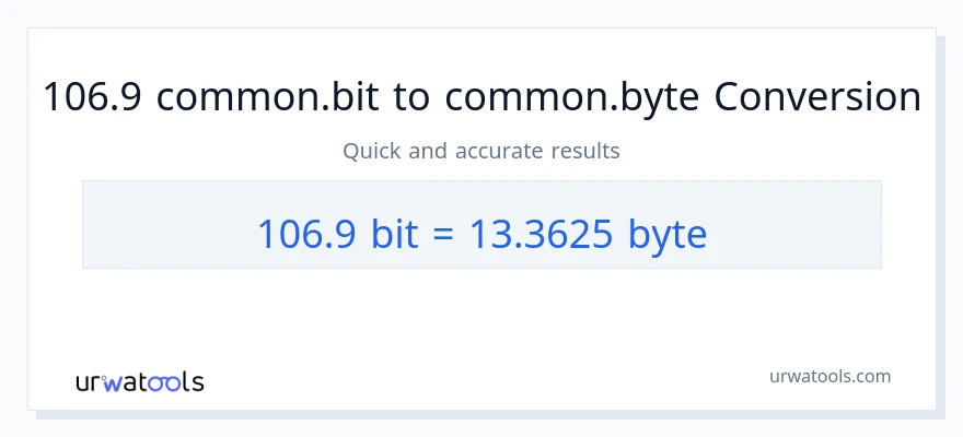 التحويل من 106.9 Bits إلى Bytes