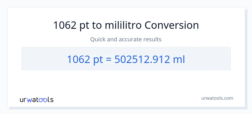 1062 Pints patungong mga mililitro na conversion