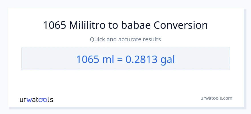 1065 mga mililitro patungong Mga galon na conversion