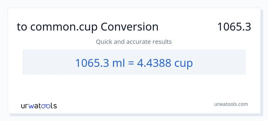 تبدیل 1065.3 میلی‌لیتر به فنجان‌ها