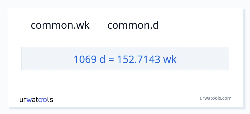 تبدیل 1069 روزها به هفته‌ها