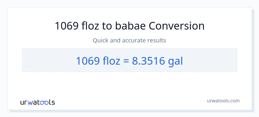 1069 mga onsa ng likido patungong Mga galon na conversion