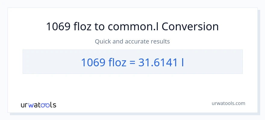 1069 mga onsa ng likido patungong Liters na conversion
