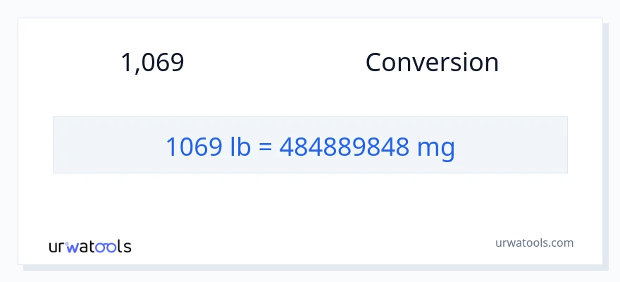 การแปลง 1069 ปอนด์ เป็น มิลลิกรัม
