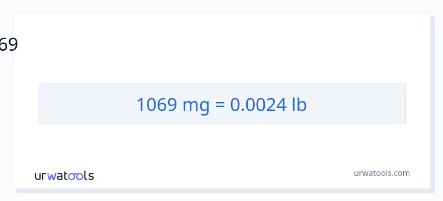 1069 മില്ലിഗ്രാം ൽ നിന്ന് പൗണ്ട് ലേക്ക് പരിവർത്തനം