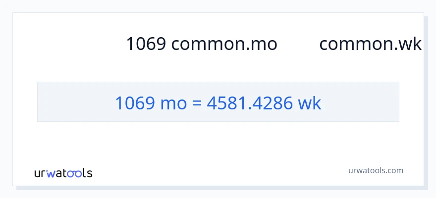 การแปลง 1069 หลายเดือน เป็น สัปดาห์