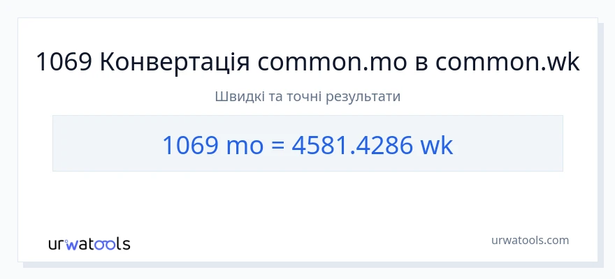 Конверсія з місяці у тижні: 1069