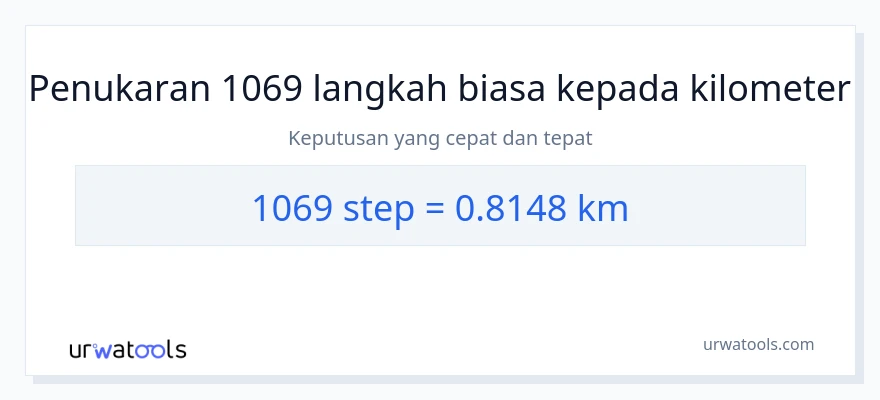 1069 steps to Kilometer conversion