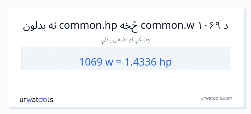 1069 واټونه ته هارس پاور بدلون