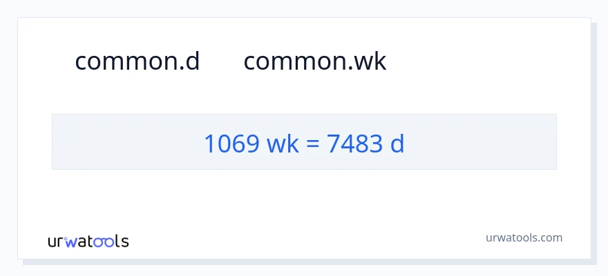 تبدیل 1069 هفته‌ها به روزها