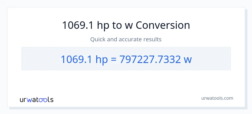 1069.1 lakas-kabayo patungong watts na conversion