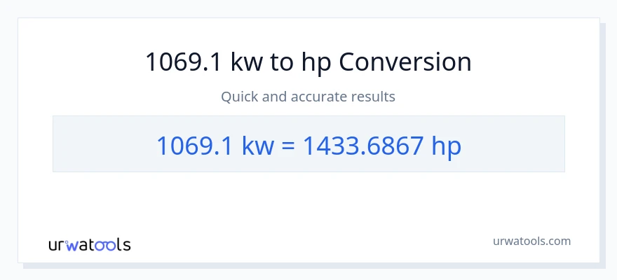 1069.1 kilowatts patungong lakas-kabayo na conversion