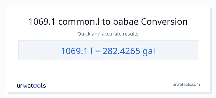 1069.1 Liters patungong Mga galon na conversion