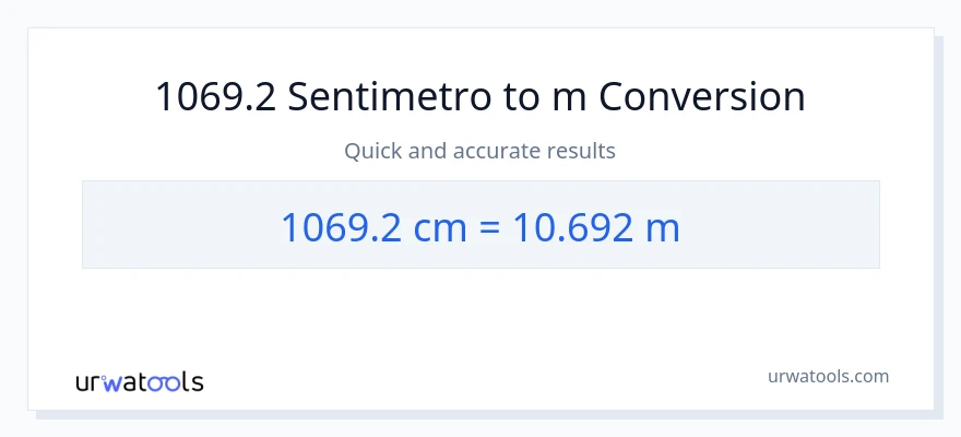 1069.2 Mga Sentimetro patungong Mga Metro na conversion