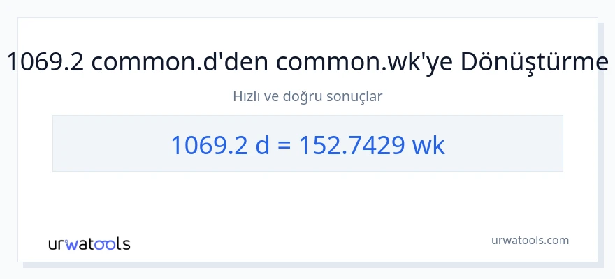 1069.2 Günler'den haftalar'e dönüşüm