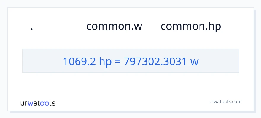 تبدیل 1069.2 اسب بخار به وات
