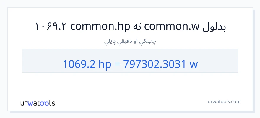 1069.2 هارس پاور ته واټونه بدلون