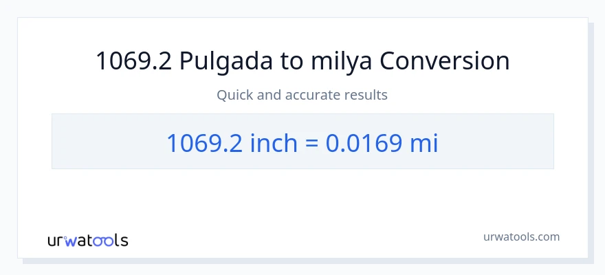 1069.2 Pulgada patungong milya na conversion