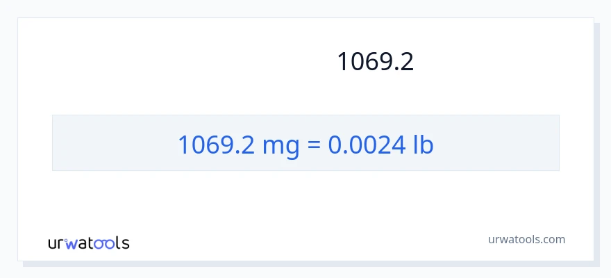 تبدیل 1069.2 میلی‌گرم به پوند