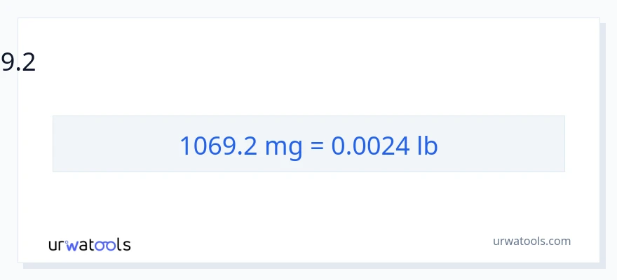 1069.2 മില്ലിഗ്രാം ൽ നിന്ന് പൗണ്ട് ലേക്ക് പരിവർത്തനം