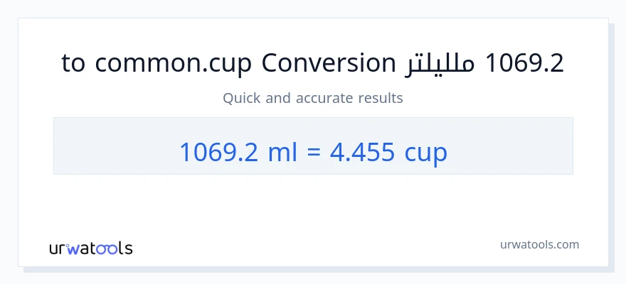 التحويل من 1069.2 ملليلتر إلى أكواب
