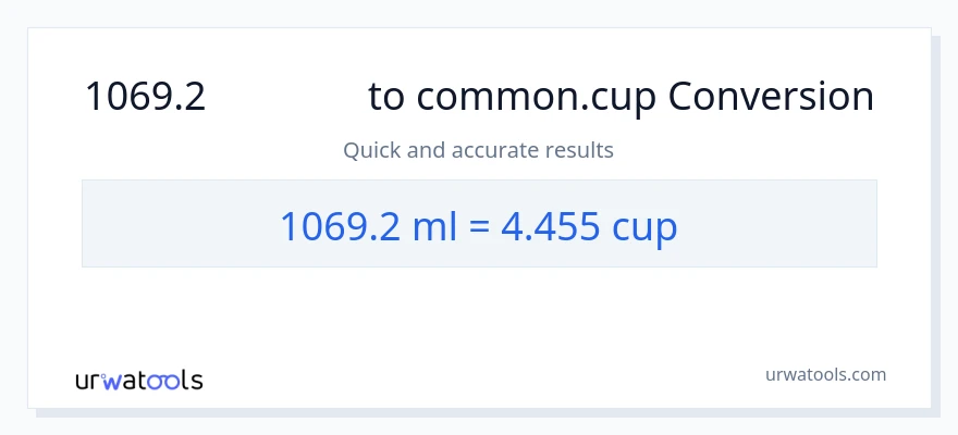 1069.2 ミリリットル から カップ への変換